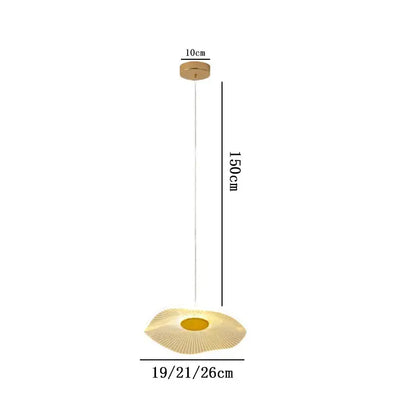 DecorBites lotus leaf chandelier modern gold-tone pendant light with fan-shaped translucent acrylic diffuser 150cm length