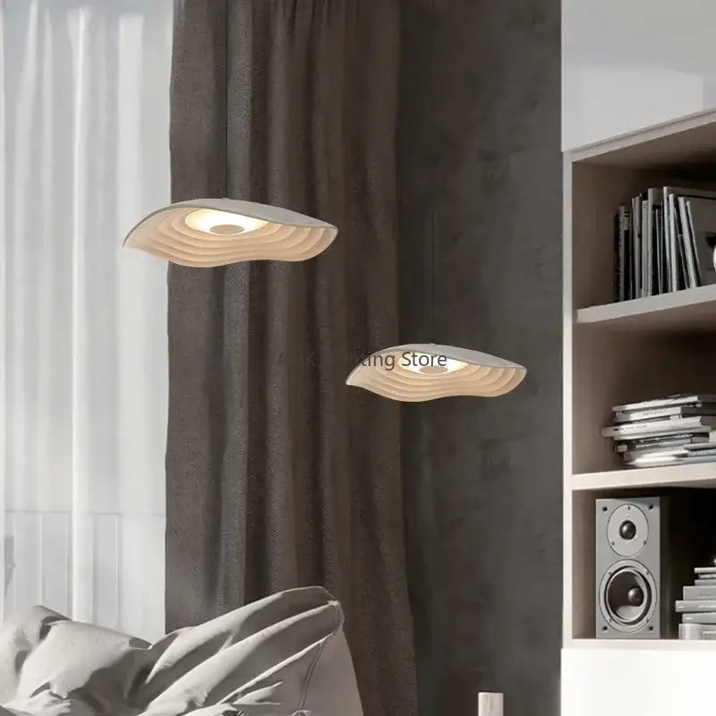 Modern warm glow decorbites lotus leaf chandelier with layered wooden design ceiling-mounted minimalist pendant lamp