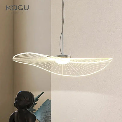 Modern minimalist metallic pendant light with wing-shaped wires for living room by decorbites lotus leaf chandelier