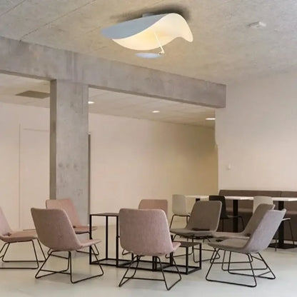 Modern decorbites lotus leaf led ceiling chandelier with sleek white and pale blue sculptural design for indoor lighting