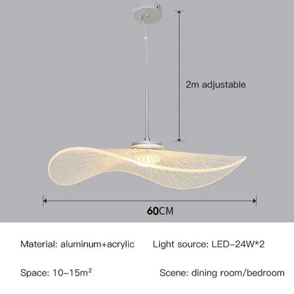 Modern decorbites lotus leaf pendant lights with sleek wave-shaped acrylic shade and aluminum frame for home decor