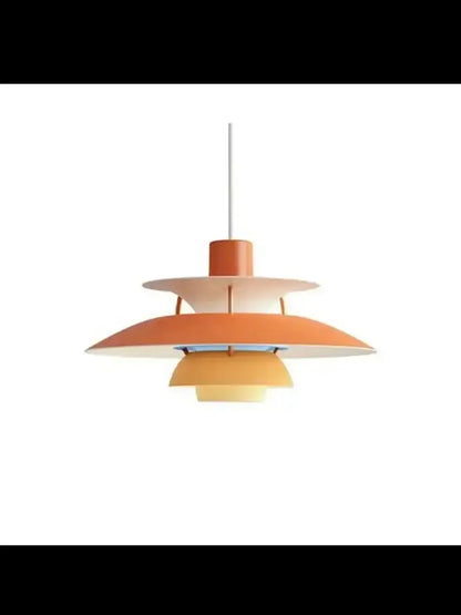 DecorBites™ loui led pendant light with orange and yellow layered design high-quality danish pendant light for living room