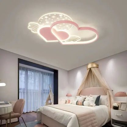 Pink led decorbites love ceiling lamp with heart and cloud design for boys and girls room lighting