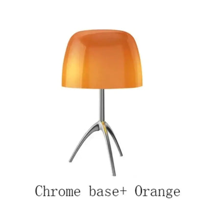 Orange translucent lampshade glass table lamp with chrome tripod base decorbites lumiere glass modern LED light