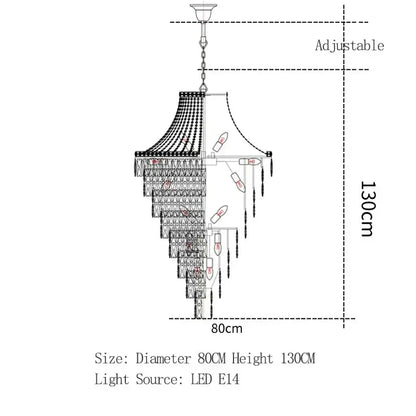 Elegant decorbites luxe golden crystal chandelier with multi-tiered crystals and adjustable chain for elegant spaces