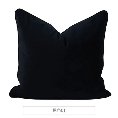 Black velvet decorbites luxe italy velvet pillowslip with plush texture and modern square shape for living room sofa