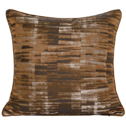 Brown and gray abstract patterned velvet throw pillow from decorbites luxe jacquard cushion covers 45x45cm