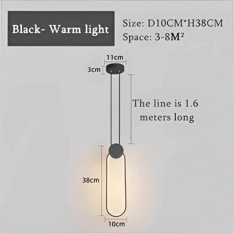 Black warm light pendant light with sleek cylindrical glass shade for decor from DecorBites luxe nordic circle lamp