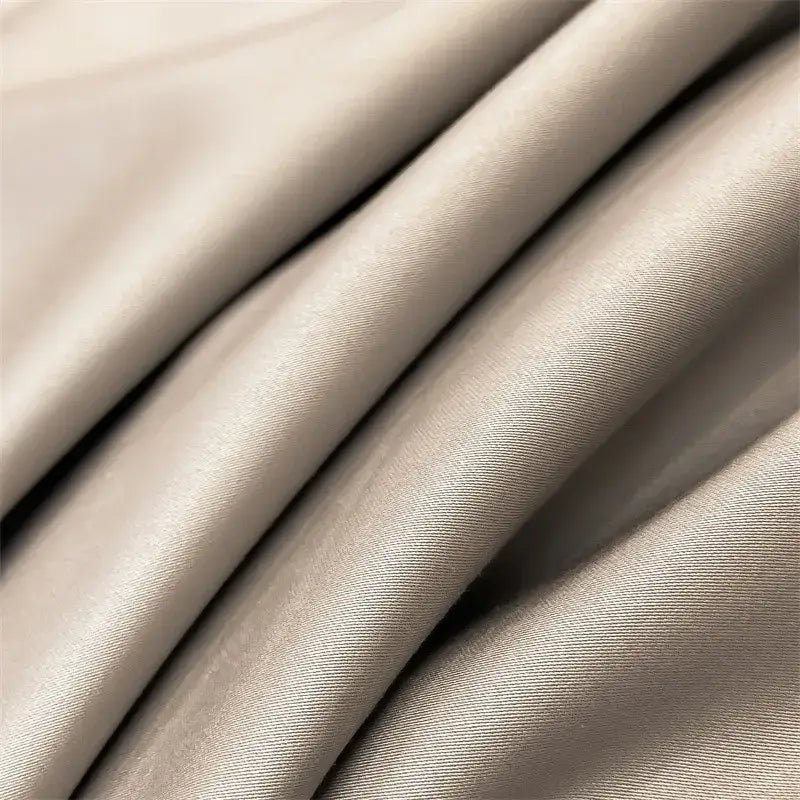 Beige satin fabric from decorbites™ luxurious 1000tc egyptian cotton bedding set with smooth glossy finish for duvet cover