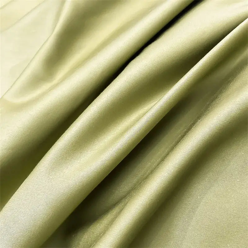 Decorbites™ luxurious 1000tc egyptian cotton duvet cover in soft olive green with smooth satin-like sheen and gentle folds