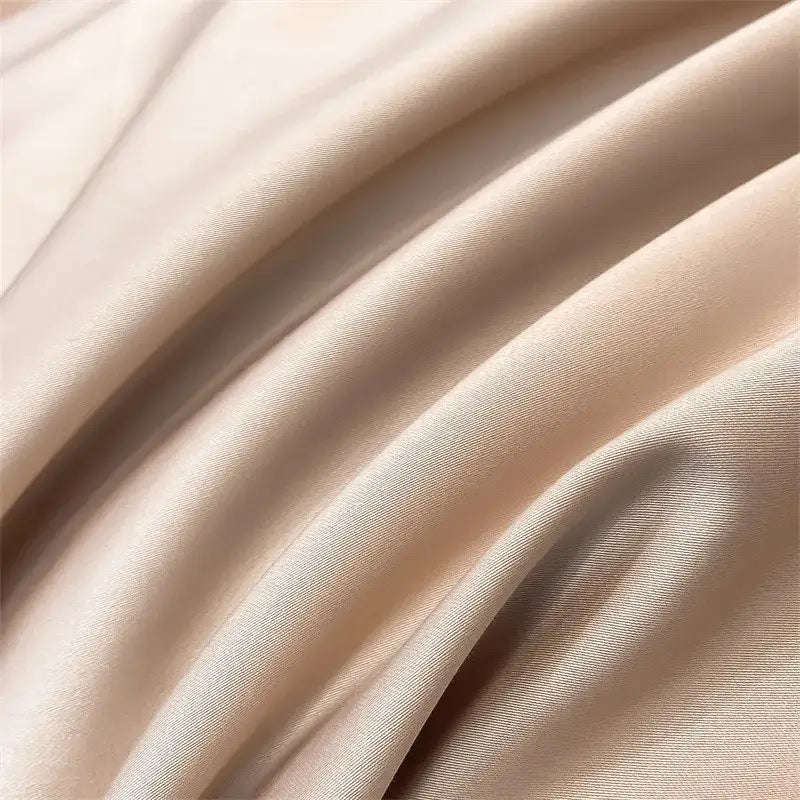 Beige satin piece duvet cover from decorbites™ luxurious egyptian cotton bedding set 1000tc with smooth glossy finish