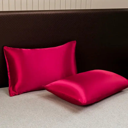 Vibrant fuchsia satin pillowcases from decorbites luxurious solid color bedding set with smooth glossy finish