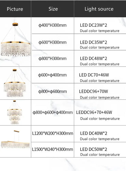 Decorbites™ luxury crystal chandelier pendant light fixture with gold-toned tiers and modern luster pendant design