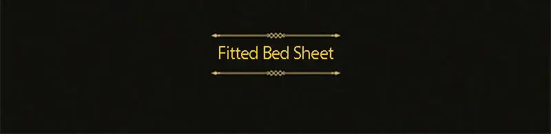 Gold-colored fitted bed sheet text on black background for DecorBites luxury mulberry silk pcs fitted sheet set