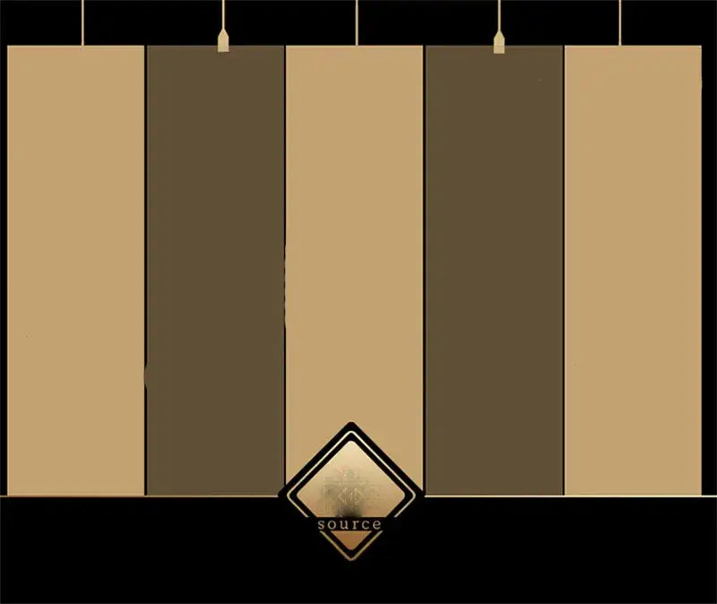 A decorbites luxury mulberry silk bedding set with sheets featuring five vertical beige and dark brown panels and a diamond logo
