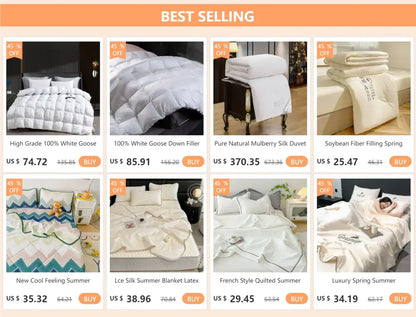 White goose down comforter with plush quilted texture in decorbites™ luxury mulberry silk bedding set with duvet cover