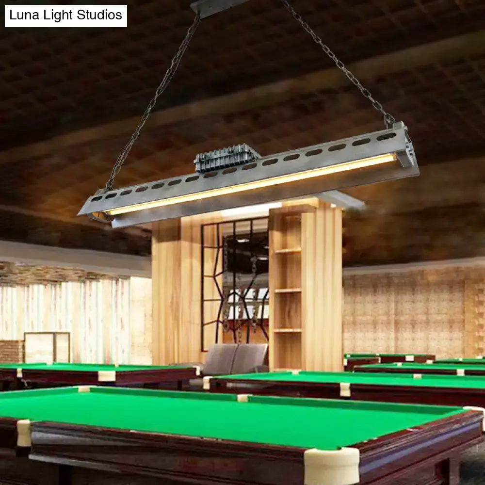 DecorBites™ metal island lighting fixture with warm glow long rectangular metal pendant for head restaurant billiard use
