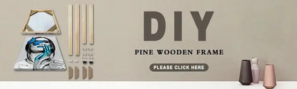 Decorbites™ mid century abstract color block wall art set featuring pine wooden diy frame kit with geometric design and natural finish