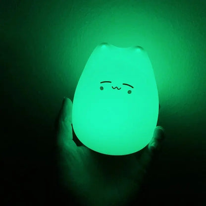 Decorbites™ mini popular cat night lamp with power switch soft glowing green led for children bedroom use