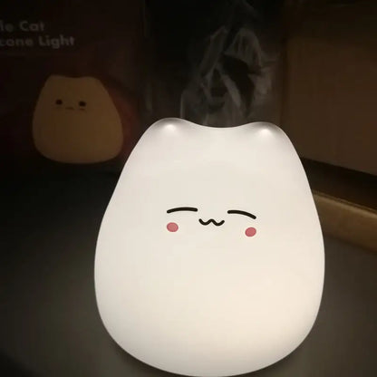 Decorbites™ mini popular cat night lamp with power switch soft white led color-changing eye protection bedside light