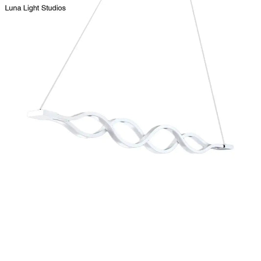 Decorbites minimal 2 4-light white acrylic led island light fixture with warm white wave design 220v-240v 110v-120v