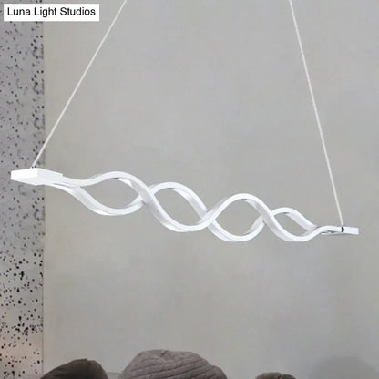 Decorbites™ minimal 2/4-light white waves acrylic led island light fixture with warm white 220v-240v 110v-120v design