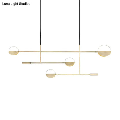 DecorBites minimalist black gold pendant light with clear glass domes and metal frame for dining room island lighting
