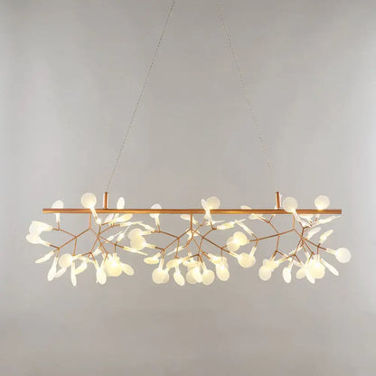 DecorBites minimalist acrylic gold pendant ceiling lamp with copper-toned branch arms and frosted glass orbs ceiling lamp