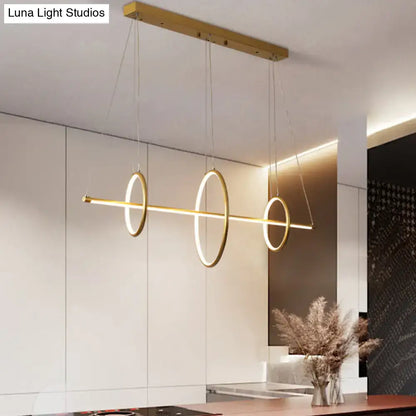 Decorbites minimalist acrylic led modern ceiling light in black and gold with three circular rings for 110v-120v 220v-240v use