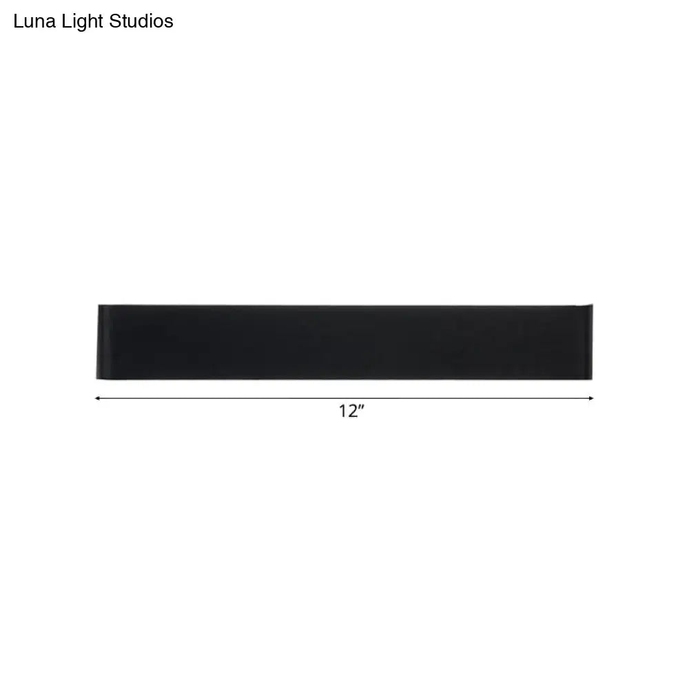 Minimalist black and silver led wall lamp 12 inch rectangular design for living room warm white light