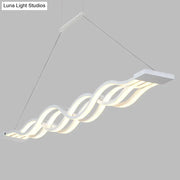 Modern white led acrylic pendant lamp with wavy suspended lighting design as a minimalist suspended lighting fixture