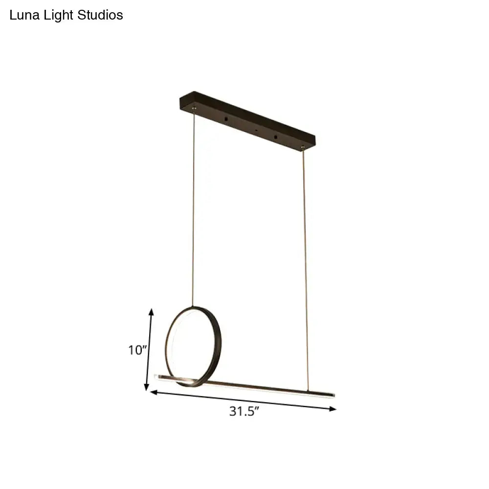 Decorbites™ minimalistic iron light fixture with black finish featuring a sleek pendant ring suspended by thin cables