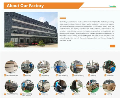 Modern multi-story factory with steel facade and red forklifts near entrance showcasing metal plant stand options