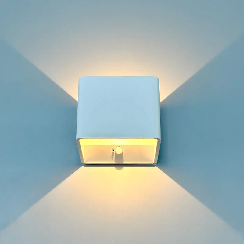 Modern Battery Operated Wall Sconces - White