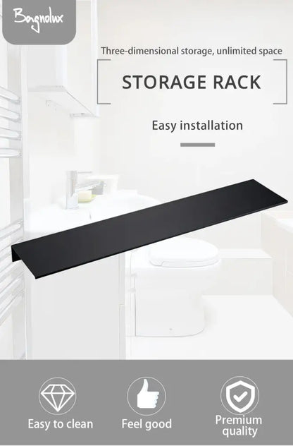 Decorbites™ modern black and white wall-mounted organizer shelf with sleek aluminum alloy storage rack design