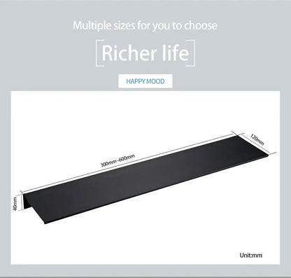 Decorbites™ modern black and white wall-mounted organizer shelf made of sleek aluminum alloy with varied rectangular dimensions