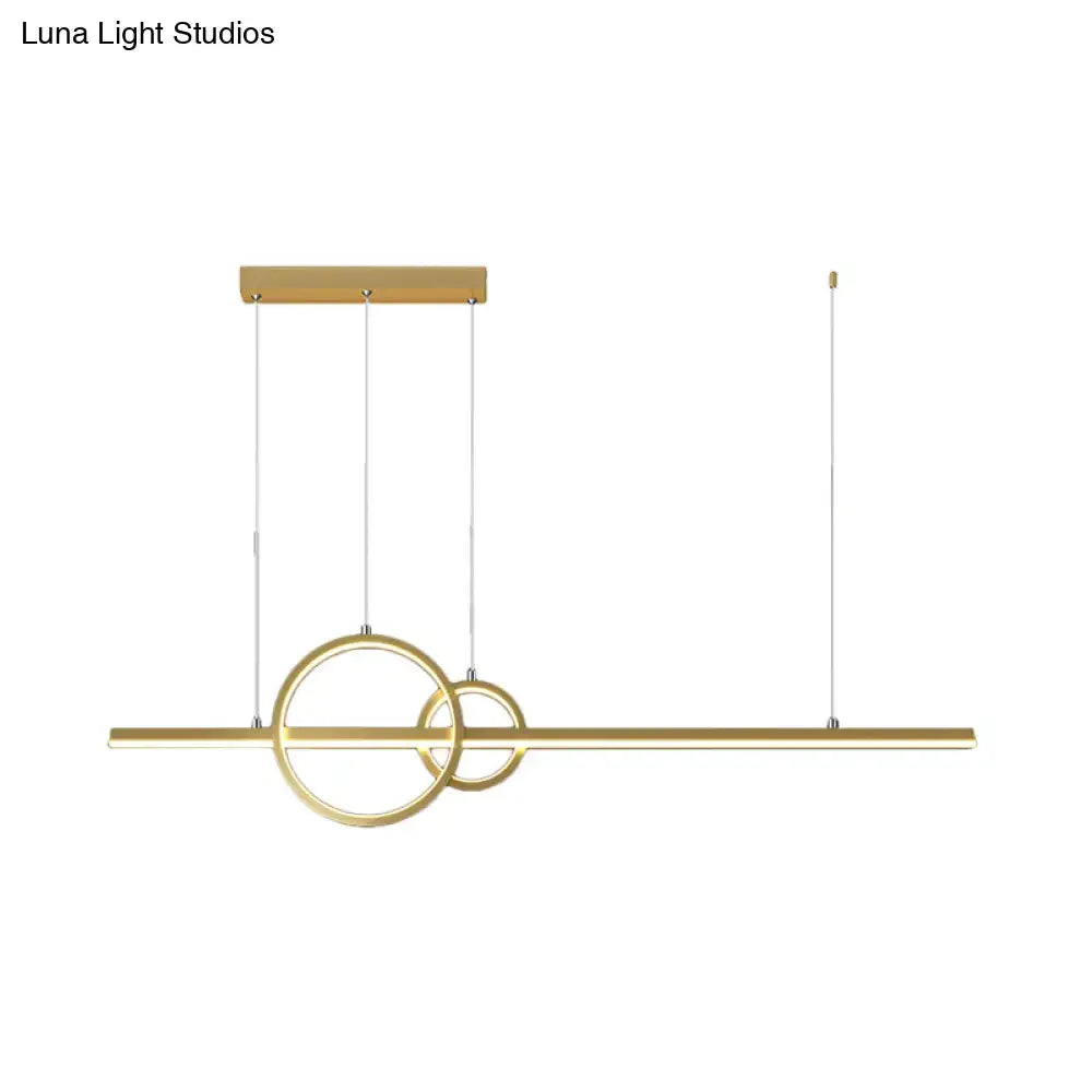 Decorbites modern black gold ring and bar metallic island pendant lamp with circular rings bulb base 220v-240v