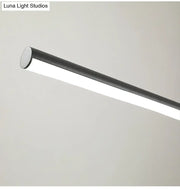 DecorBites™ modern black metal led pendant lamp with cylindrical design and frosted glass diffuser for dining room island