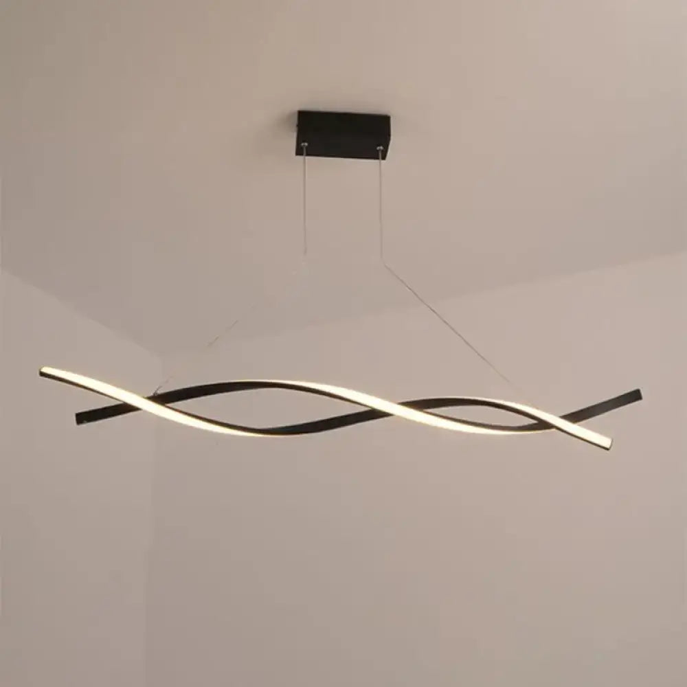 Decorbites™ modern black twist led pendant light with aluminum chandelier design ideal for restaurants