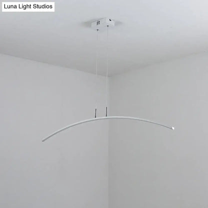 Modern white curved led ceiling light from decorbites black white arch pendant with acrylic led and warm white glow