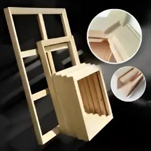 Lightweight wooden picture frame set with natural finish and simple design for decorbites™ white bauhaus canvas print