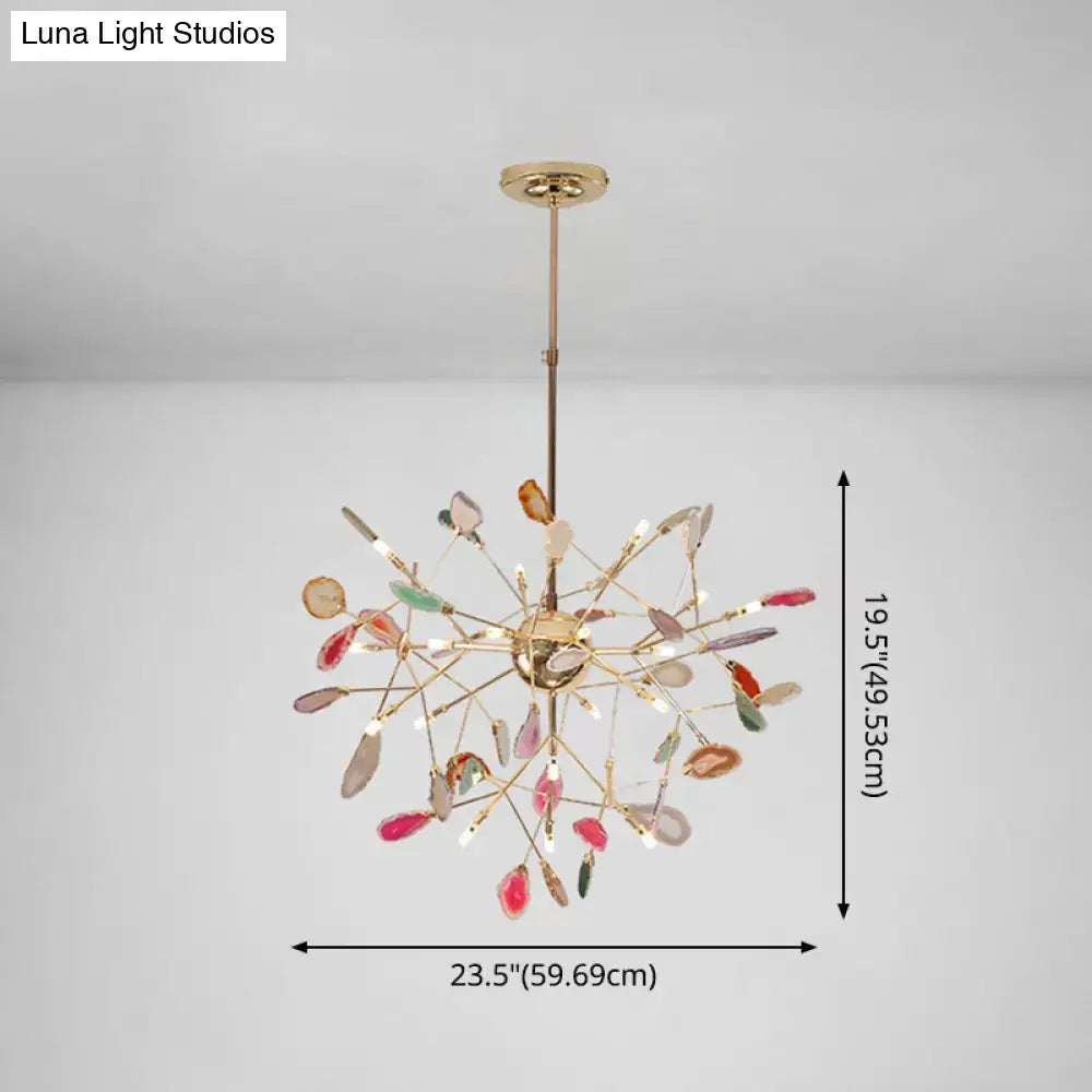 DecorBites modern colorful island light fixture with brass finish and warm color temperature for dining restaurants