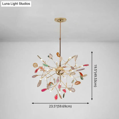 DecorBites modern colorful island light fixture with brass finish and warm color temperature for dining restaurants