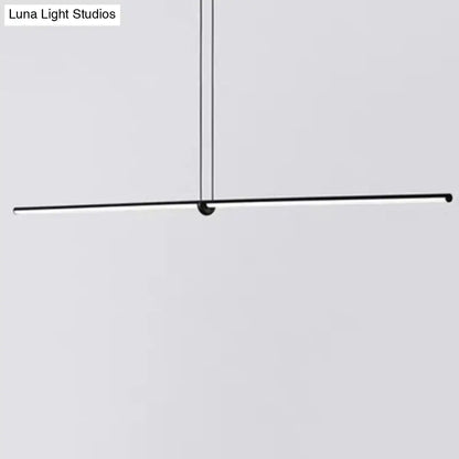 DecorBites modern designer line art black metallic pendant ceiling light with sleek LED lighting for dining room