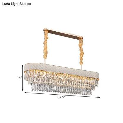 Elegant decorbites modern drum crystal drops pendant light with quilted silver frame and gold arms for dinning room 220v-240v
