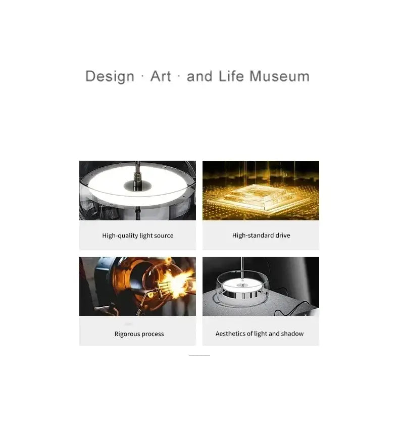 DecorBites modern glass dining table pendant light with high-quality light source and precision drive mechanism
