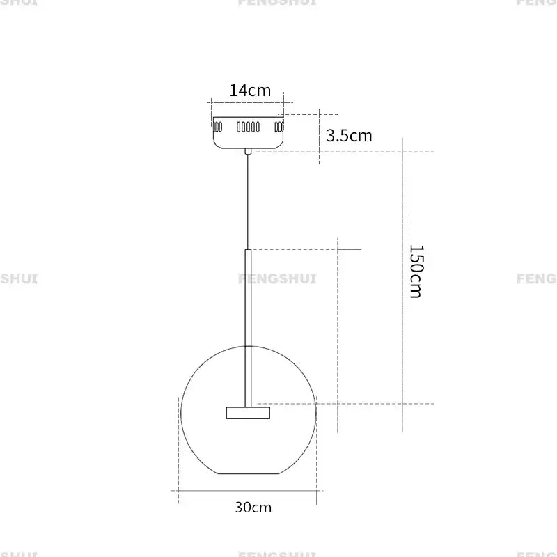 DecorBites™ modern led bubble chandelier with sleek circular shade and slender rod for contemporary decor led interiors