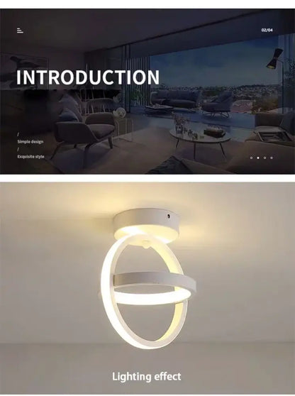 DecorBites™ modern white led chandelier with sleek minimalist design and three color options for household use