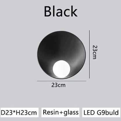 Black conical pendant wall light with resin and glass construction featuring led g9 bulb from DecorBites™ modern led lights