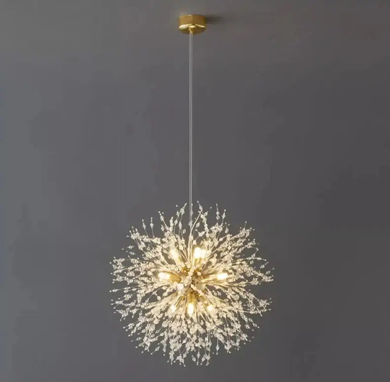 Decorbites modern led pendant chandelier in gold tone with crystal beads for elegant home decor lighting